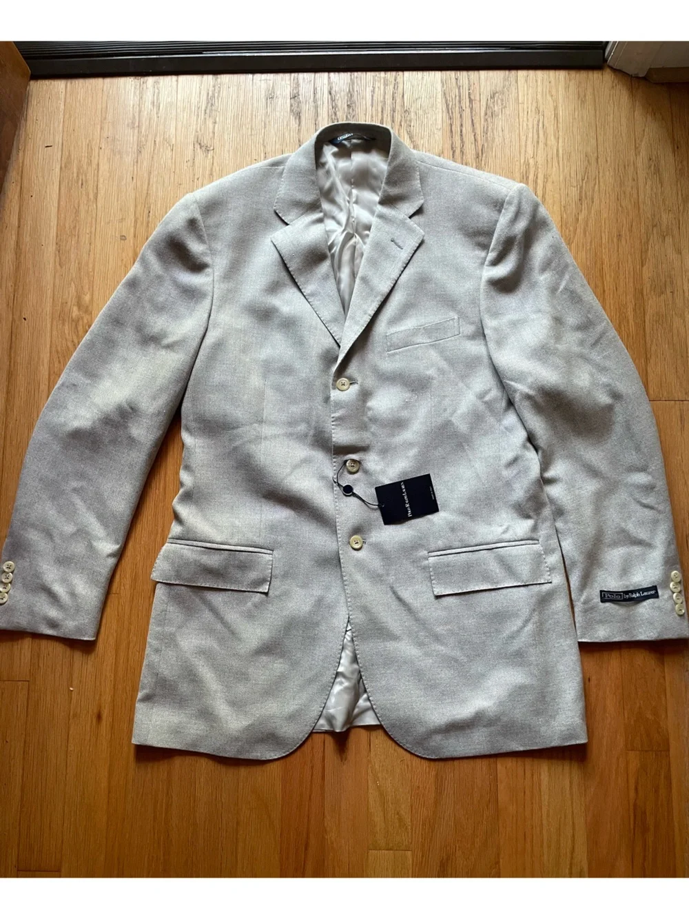 NWT Polo Ralph Lauren Gray Silk/Wool Blend Sports Coat 42L- Made in Italy